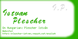 istvan plescher business card